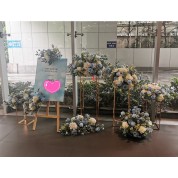 Dried Yellow And Blue Flower Arrangements