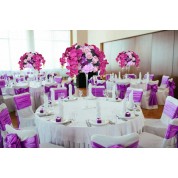 Artificial Flowers In Round Glass Bowl