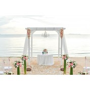 Green And White Wedding Backdrop