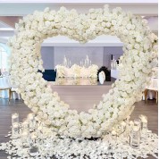 Silver Dollar Garland With Flowers For Sweetheart Table