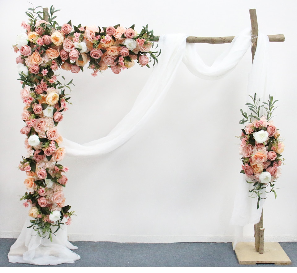 closed wedding white fabric arch10