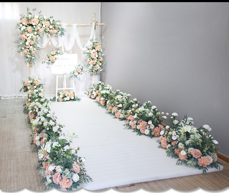 white and gold flower wall7