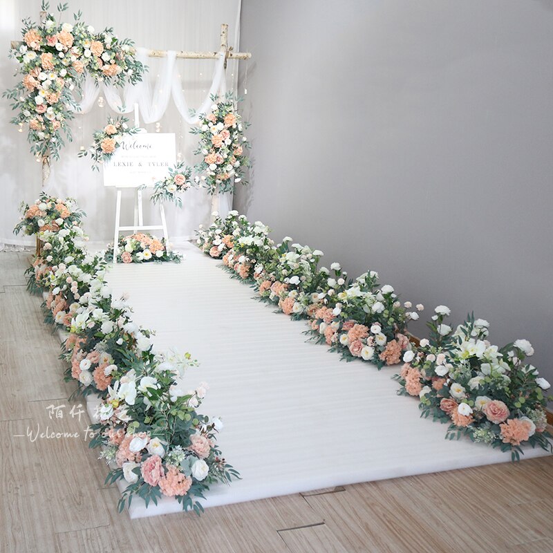 white and gold flower wall1