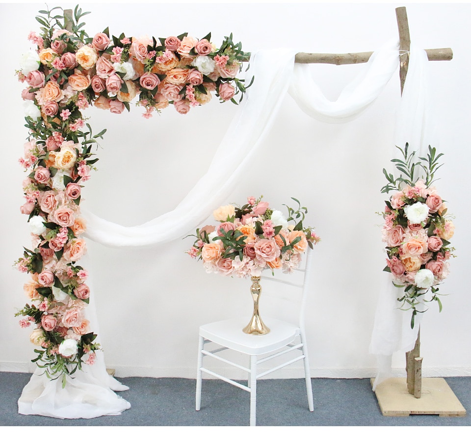 closed wedding white fabric arch8