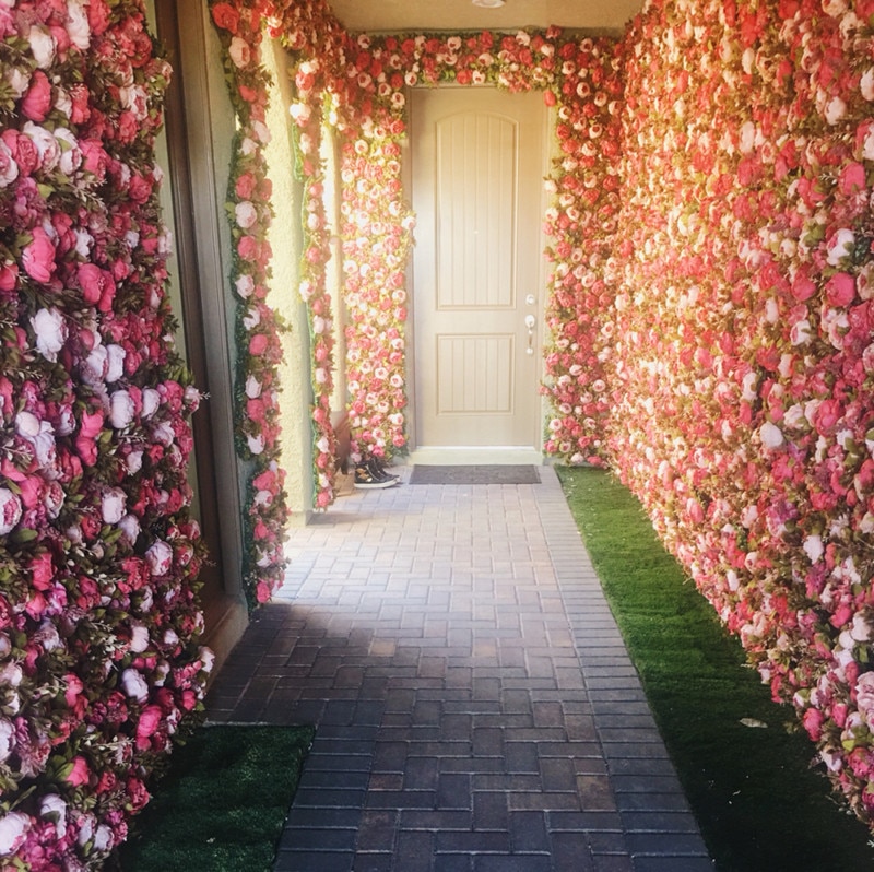 purple gold flower wall