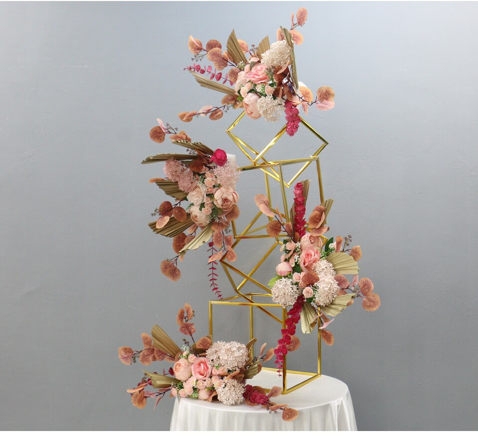 pink gold and white wedding decor8