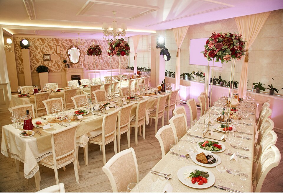 pink gold and white wedding decor