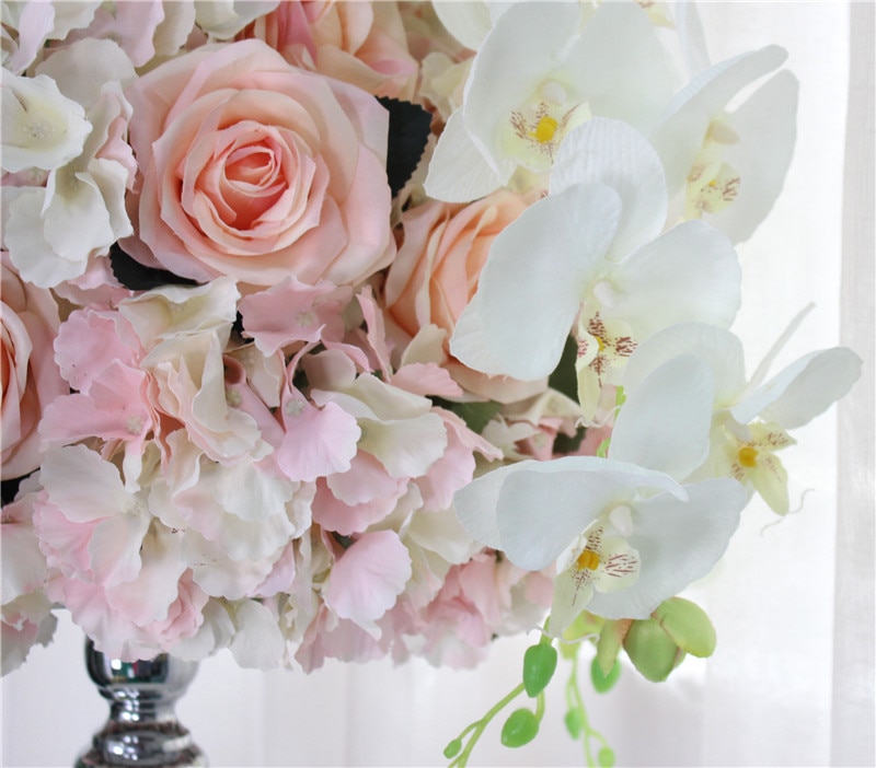 artificial flowers in round glass bowl10