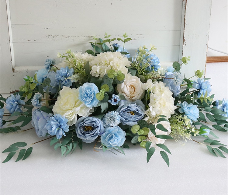 dried yellow and blue flower arrangements2