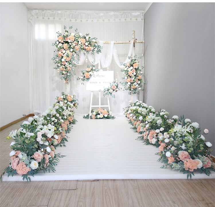 white and gold flower wall8