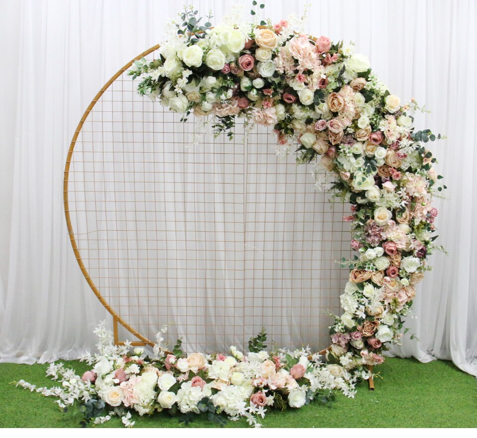 hexagon wedding arch floewrs7