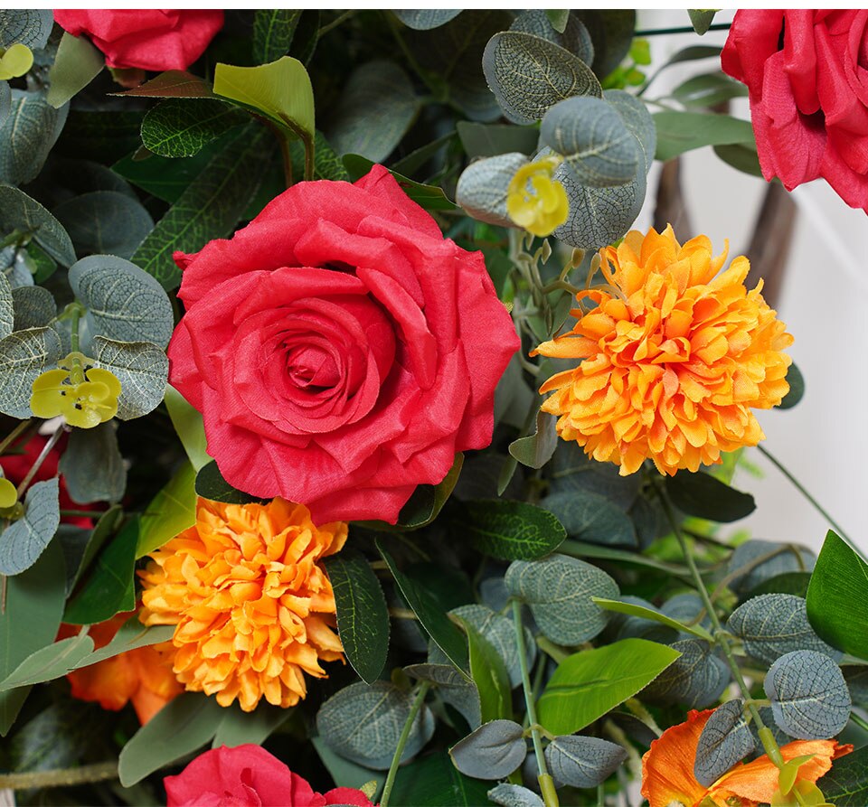 plum and yellow flower arrangements for wedding10