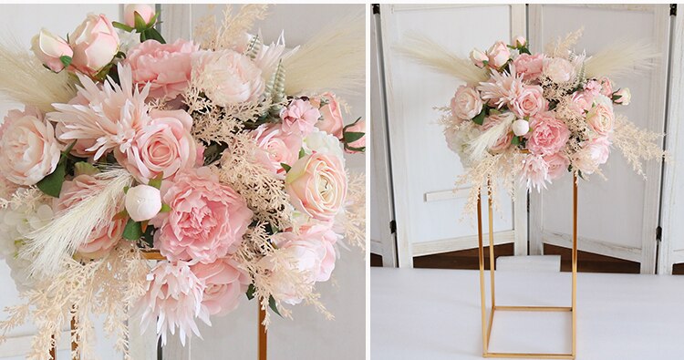 peach dried flower wedding bouquet7