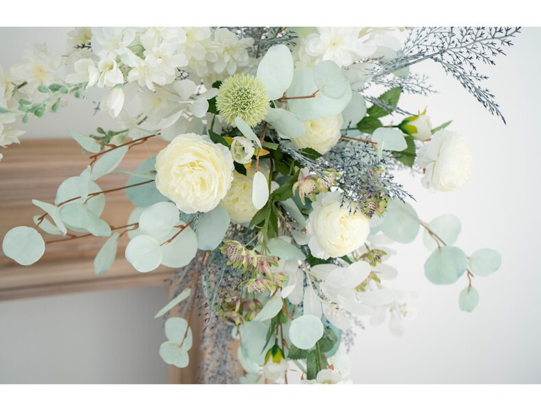 small white artificial flowers in vase8