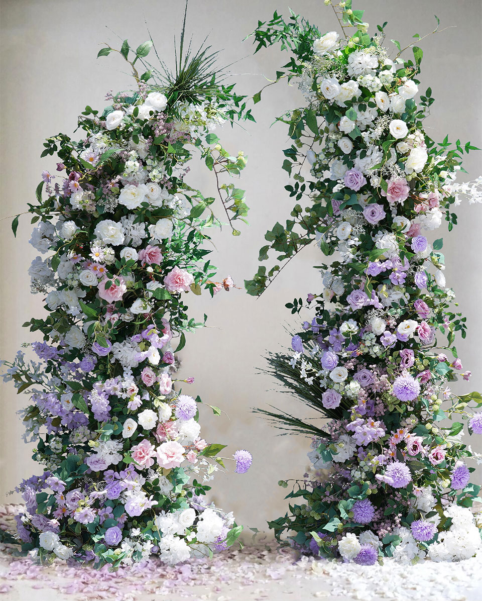 wedding arch with tulle and lights