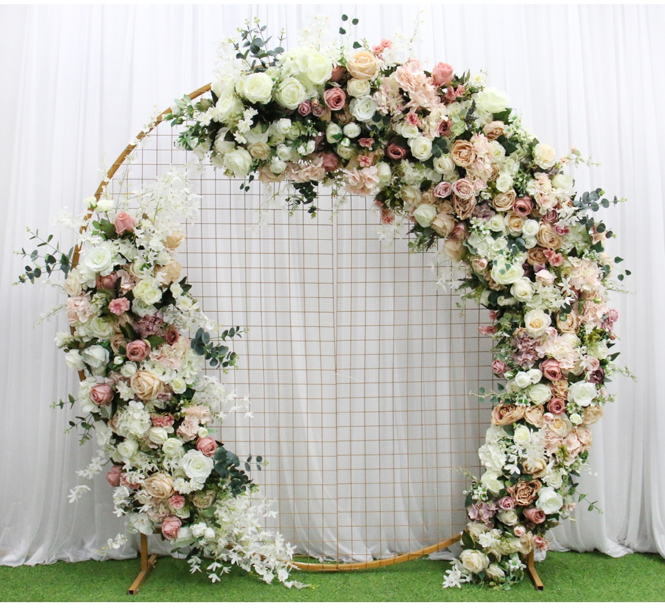 hexagon wedding arch floewrs4