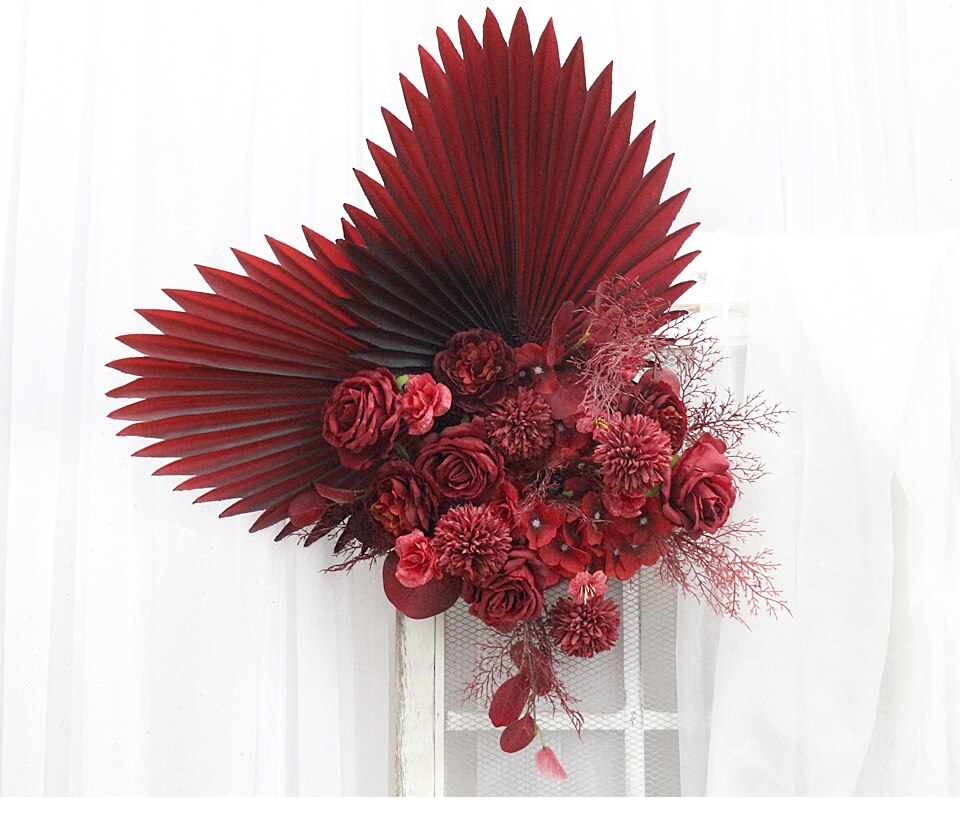 gold burgundy wedding decorations9