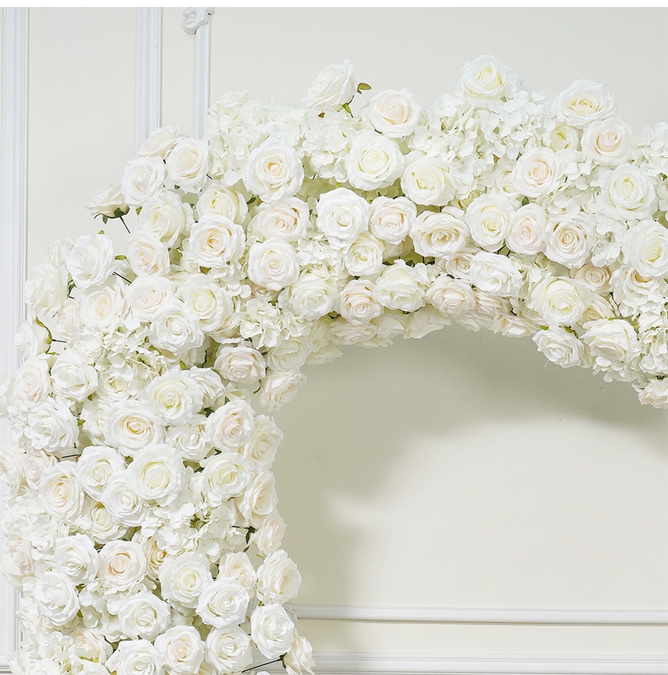 silver dollar garland with flowers for sweetheart table7