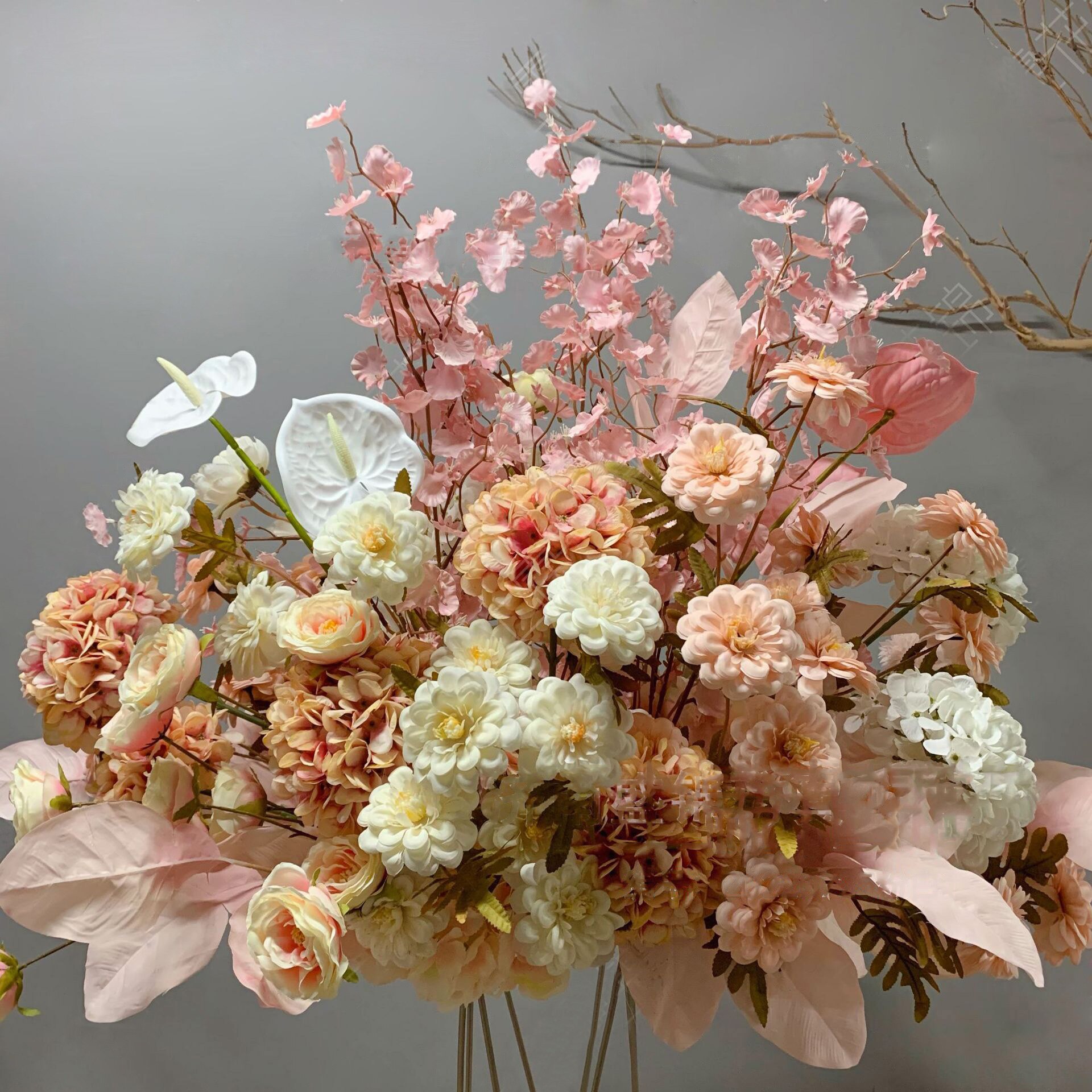 pink and white artificial flowers in vase3