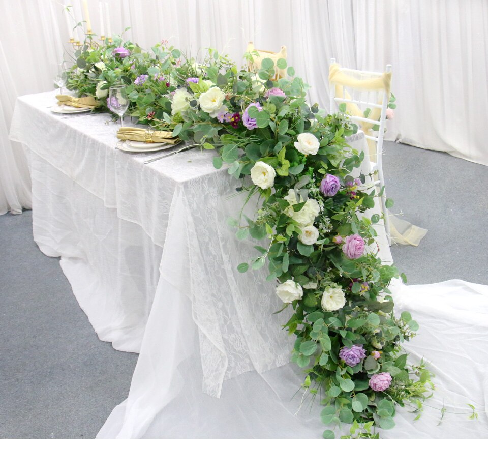 white with black polka dot table runner10