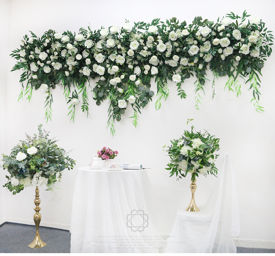 use photography backdrop cross bar with wedding drapes