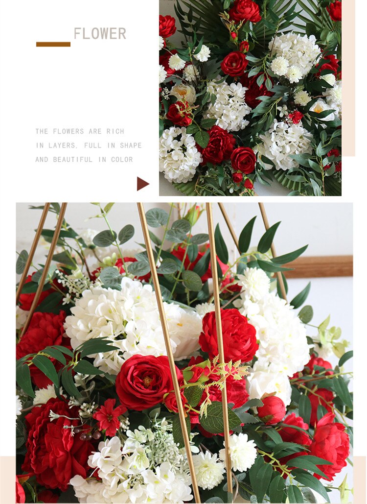 pink and red indoor wedding arch1