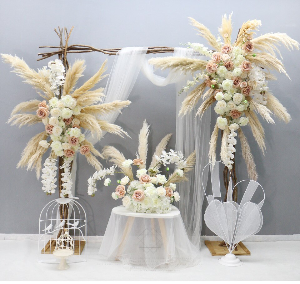 gray and gold wedding decorations