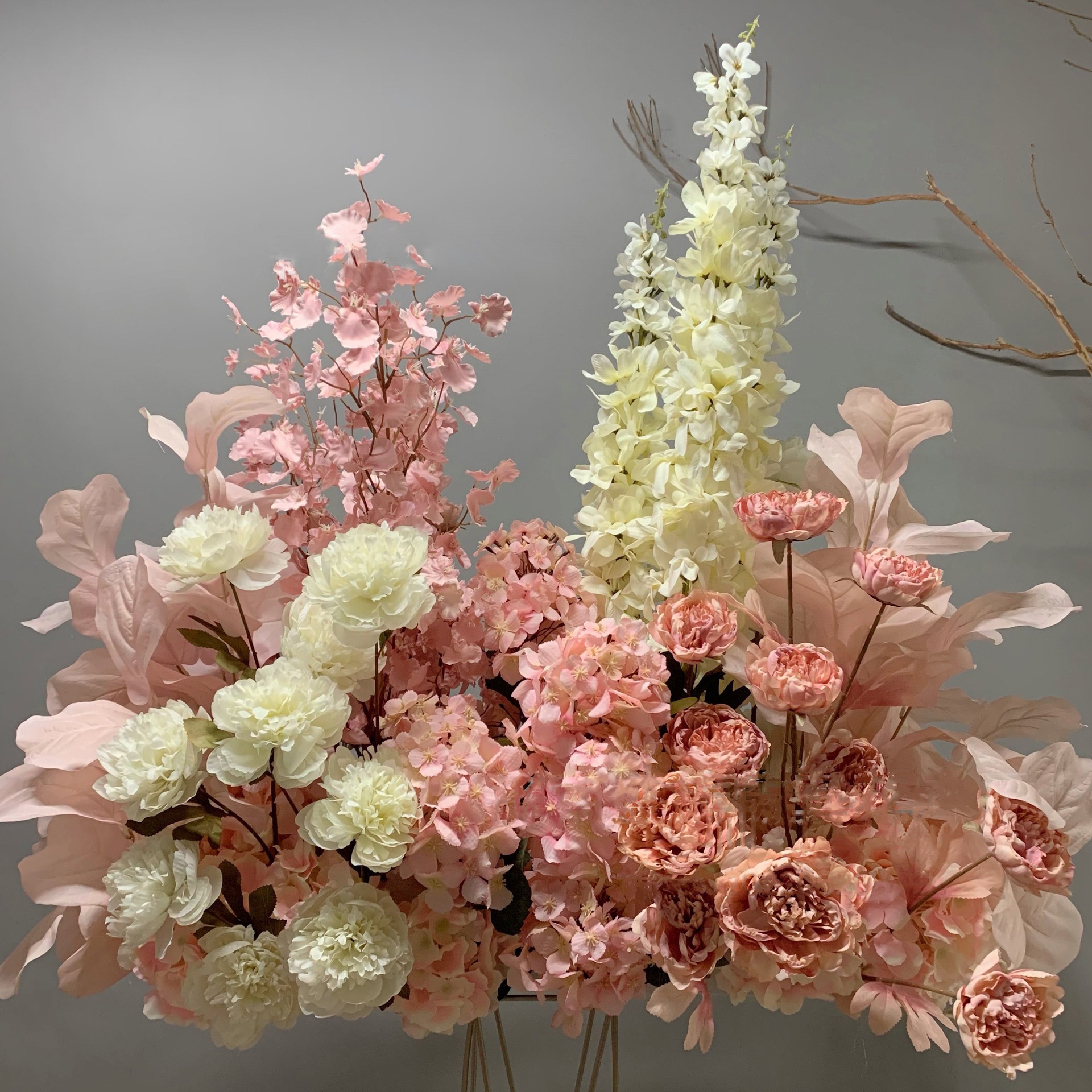 pink and white artificial flowers in vase1