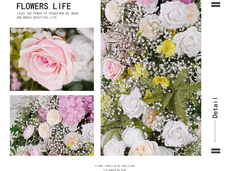 Arranging and attaching the paper flowers to the wall