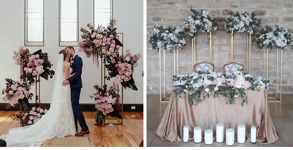 red flower wedding arch1