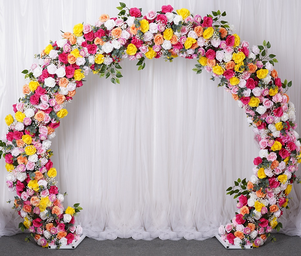 flower arrangements around candelabra