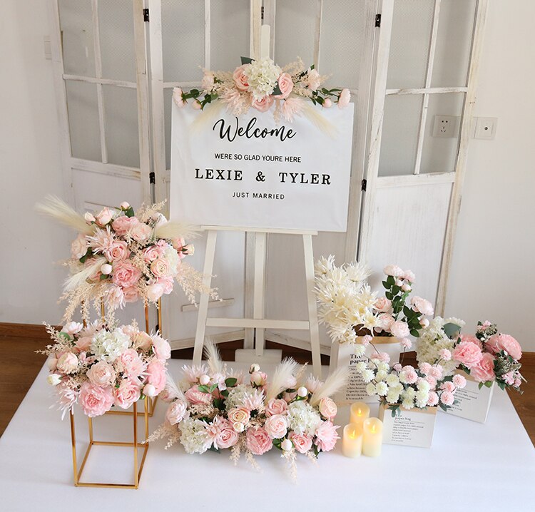 peach dried flower wedding bouquet9