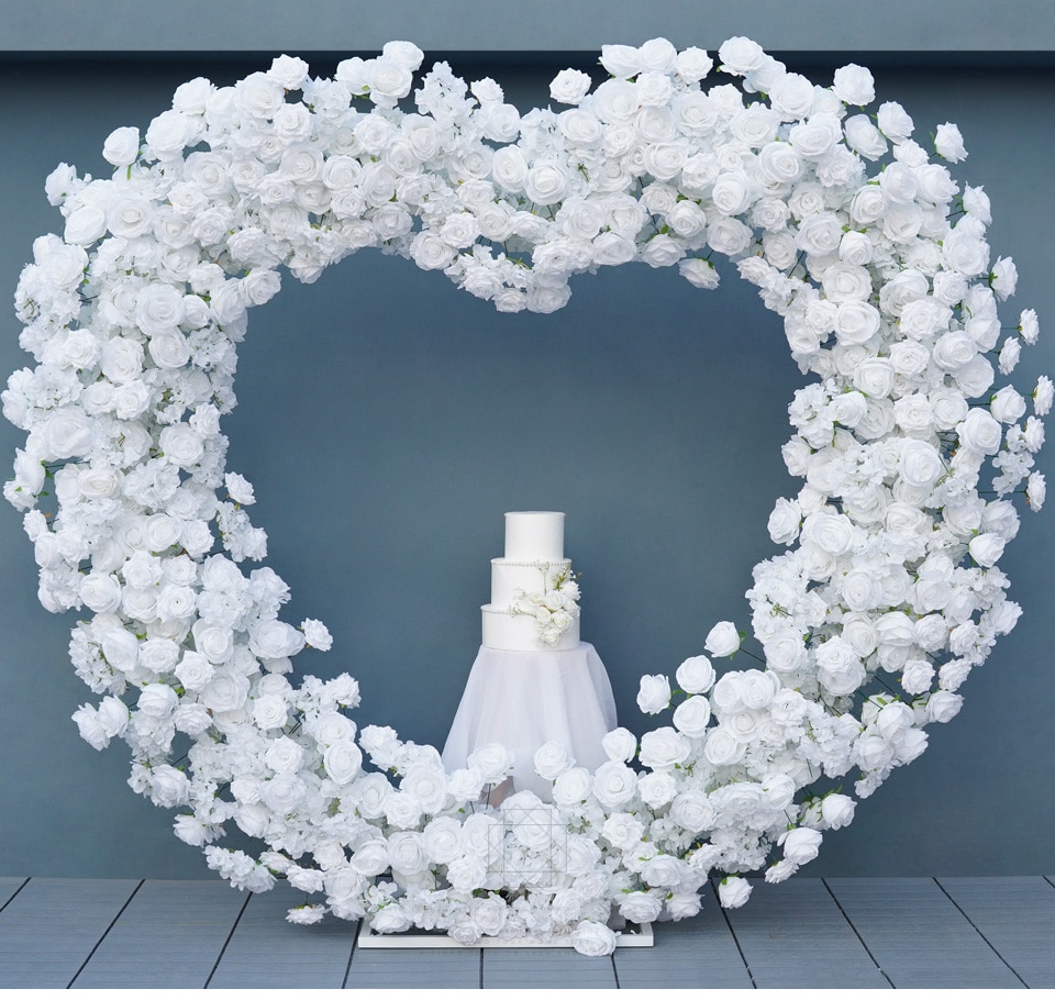 decorated wooden arch for wedding