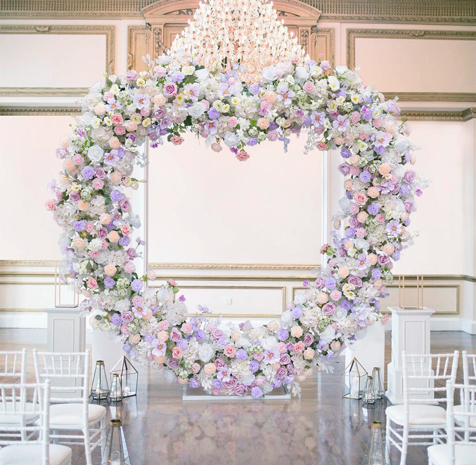 wedding arch on dock