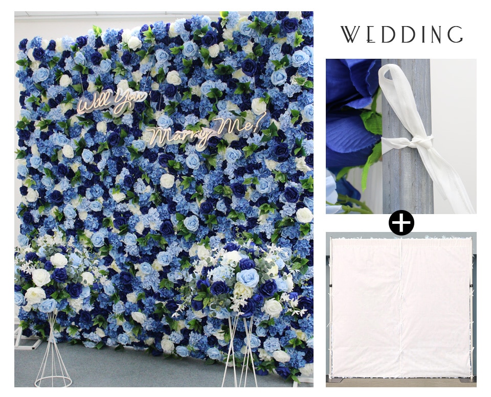 white and blue wedding decorations3