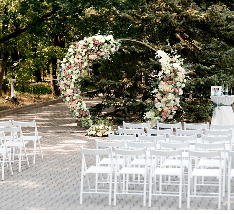 hexagon wedding arch floewrs10