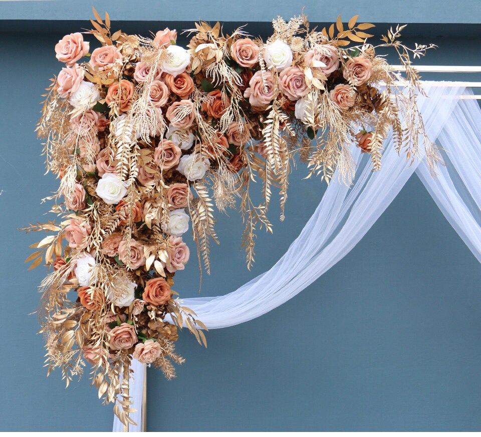 gauze fabric wedding arch9