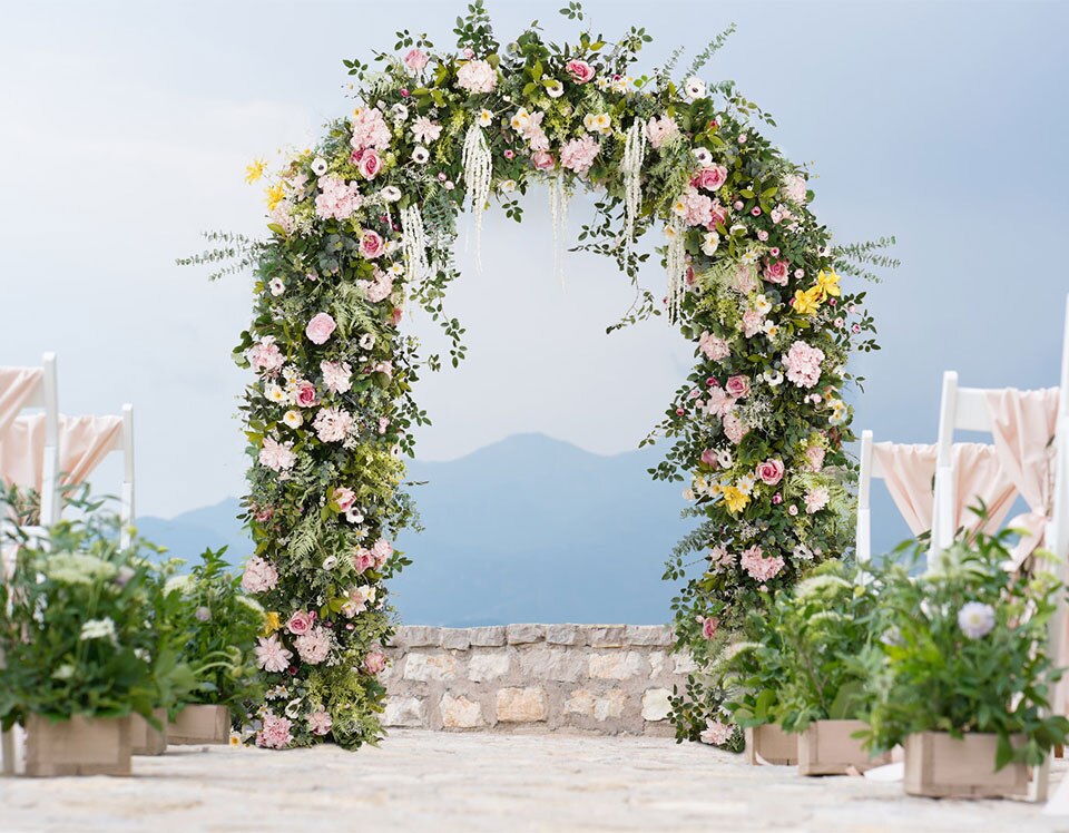 trumpet vase flower arrangements