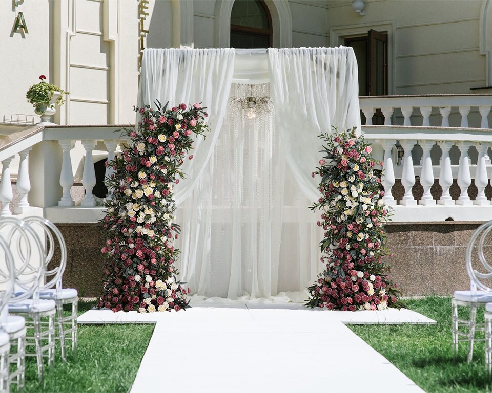 faux topiary flower arrangements