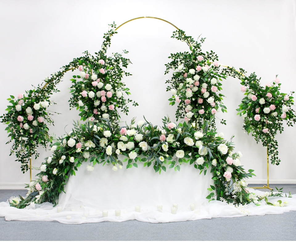 flower arrangement with coconut leaves