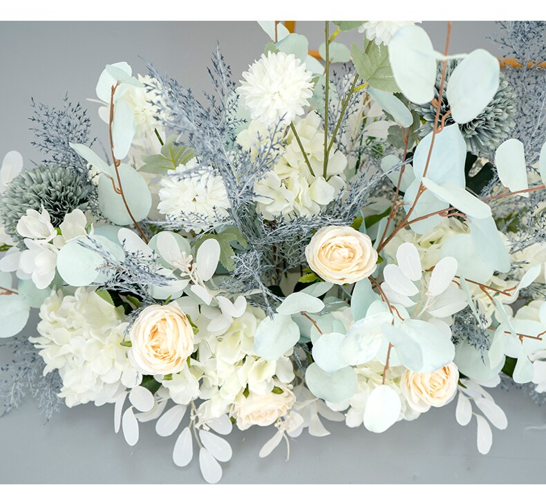 small white artificial flowers in vase10