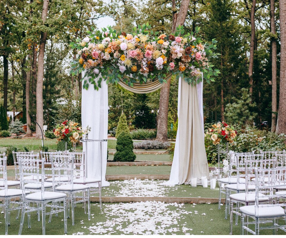 green table with yellow flowers