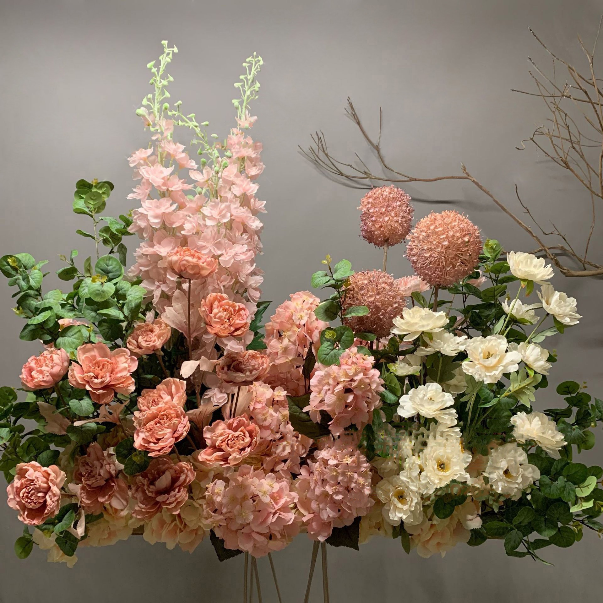 pink and white artificial flowers in vase8