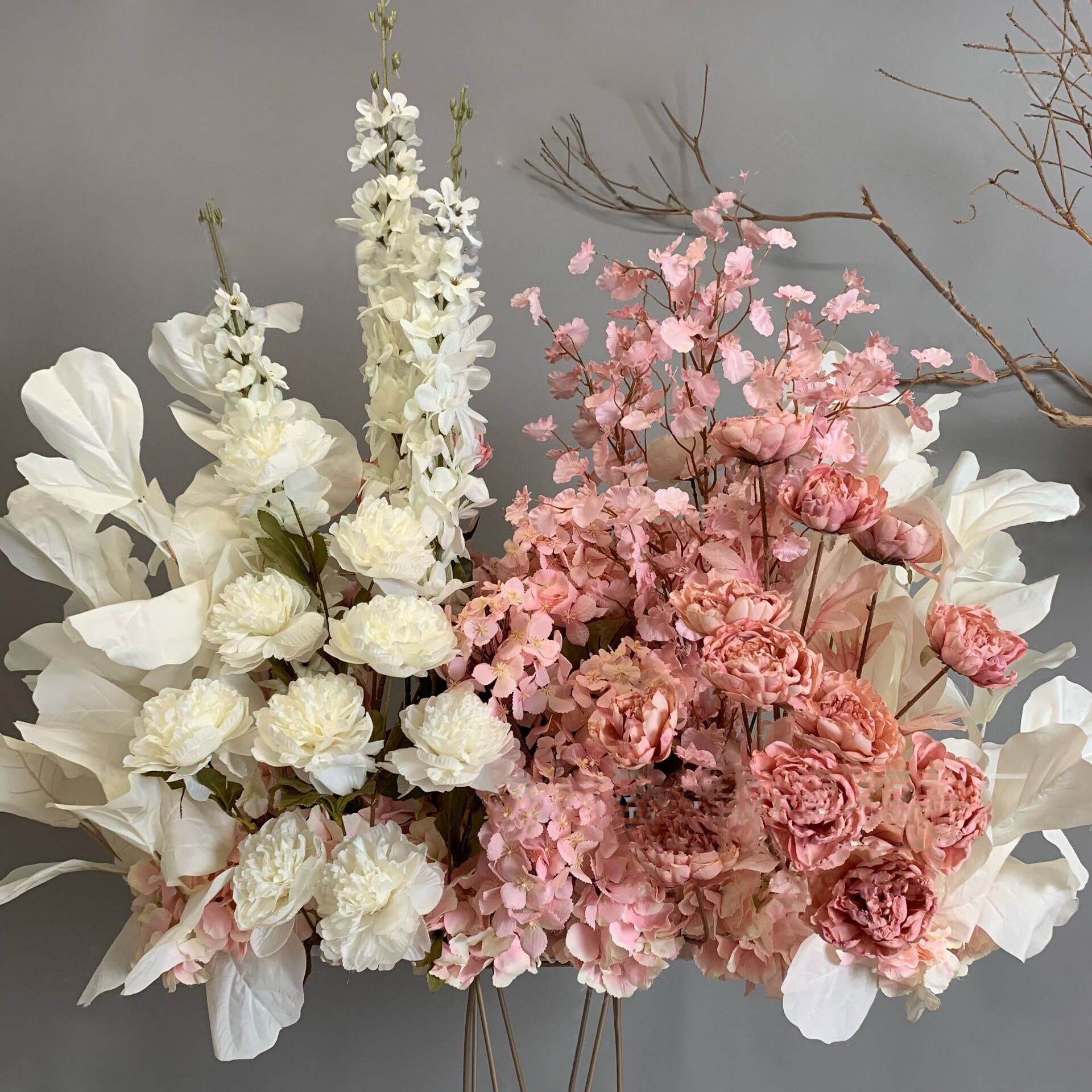 pink and white artificial flowers in vase7